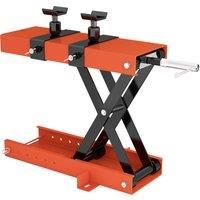 HOMCOM 500 kg Motorcycle Scissor Lift Jack, Heavy Duty Steel Adjustable Motorbike Lifting Hoist Stand with Safety Pin, Foldable Lifter for Dirt Bike Repair Maintenance, 45x15 cm Large Platform, Orange