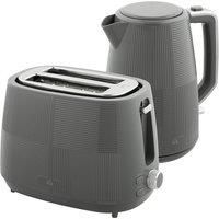HOMCOM Kettle and Toaster Set, 1.7L 3000W Fast Boil Kettle & 2 Slice Toaster Kitchen Set with Defrost, Reheat, Boil-dry Protection, Grey