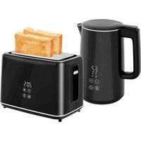 HOMCOM 1.5L 3000W Fast Boil Electric Kettle and 2 Slice Toaster Set, Black