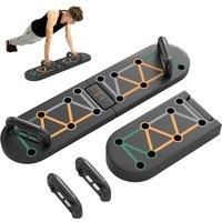 SPORTNOW Foldable Push Up Board, 11-in-1 Press Up Board, Portable Pushup Stand with Non-slip Pads, Multi-function Home Gym Equipment for Arm, Shoulder, Chest Muscle Training Fitness, Black