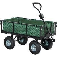 Outsunny 114L Steel Frame Garden Cart Trolley - Green
