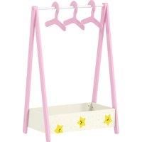 AIYAPLAY Baby Clothing Rack with Hangers, Storage Shelf for Bedroom, Star Theme, for Ages 3-6, Pink