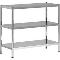 HOMCOM 3-Tier Bakers Rack with Storage, Stainless Steel Microwave Stand with Adjustable Shelves for Small Spaces, Kitchen Storage Unit for Spices, Pots and Pans, Silver Tone