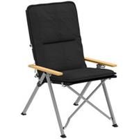 Outsunny Padded Camp Chair Outdoor High Back Folding Recliner with Bag Black