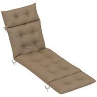 Outsunny Sun Lounger Cushion Only, Garden Lounge Chair Cushion, Khaki