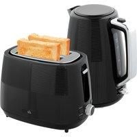 HOMCOM Kettle and Toaster Set, 1.7L 3000W Fast Boil Kettle & 2 Slice Toaster Kitchen Set with 7 Level Browning Controls, Defrost, Reheat, Boil-dry Protection, Black