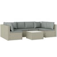 Outsunny 7 Pieces Rattan Garden Furniture Set with Cushions, Light Brown