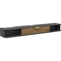 HOMCOM 140 cm Floating TV Stand with Storage - Charcoal Grey