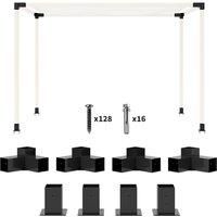 Outsunny Pergola Kit, DIY Pergola Brackets with 3-Way Pergola Corner Brackets and Post Base for 4" x 4" (Actual 3.6" x 3.6") Lumber, 8 PCS Includes Screws