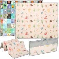AIYAPLAY Foldable Baby Play Mat Double-Sided, Reversible Foam Soft Crawling Mat for Toddlers, for Bedroom, Nursery and Playroom
