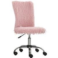 Plush Computer Desk Chair with Adjustable Height for Home Office, Pink