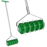 Outsunny Grass Spike Roller, Soil Aerator w/ 3 Piece Handle and T-bar Grip