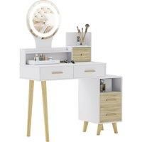 HOMCOM Elegant Dressing Table, with Storage - White