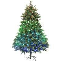 HOMCOM 180cm Carolina Pine Christmas Tree with Colourful DIY Synchronized LED Lights and Remote