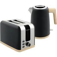 HOMCOM Kettle and Toaster Set, 1.7L 3000W Fast Boil Kettle & 2 Slice Toaster Kitchen Set with 7 Level Browning Controls, Defrost, Reheat, Auto Off, Boil-dry Protection, Black