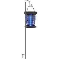 Outsunny 2-in-1 Electric Fly Zapper with UVA Light, Hanging Garden Lantern, Solar and USB-DC Rechargeable Insect Mosquito Bug Zapper, Fly Killer for Indoor and Outdoor Use, Black