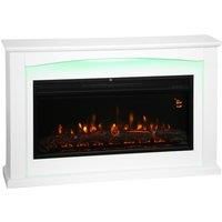 HOMCOM 2000W 5118 BTU Faux Flame Fireplace - White