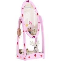 360° Rotating Kids Full Length Mirror, Children Standing Mirror, Hot Pink