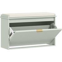 HOMCOM Elegant Eight Shoe Bench, with Top Seat - Green