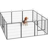 12 Panels Dog Pen, Heavy Duty Puppy Dog Playpen for Medium Dogs, 80cm High Black