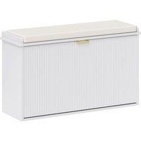 HOMCOM Elegant Eight Shoe Bench, with Top Seat - White