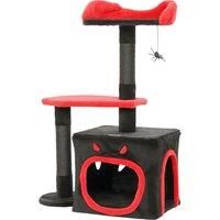Gothic Cat Tree, Multilevel Cat Climbing Tower, Black, Halloween