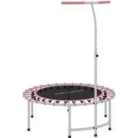 SPORTNOW 40" Fitness Trampoline, Mini Rebounder Trampoline for Adults with 5-Level Adjustable Handle, Indoor Exercise Bungee Rebounder, Max Load 100KG, Pink
