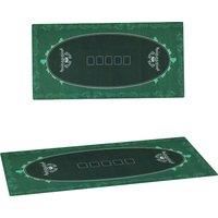 SPORTNOW 239.3 x 115.5 cm Professional Texas Hold'em Poker Mat 12 Player Water-Resistant Poker Table Mat with Felt Surface Carry Bag, Green