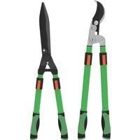 2 Pcs Garden Shears Set with Telescopic Extendable Handles