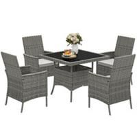 Outsunny 4 Seater Rattan Garden Furniture Set with Cushion, Grey