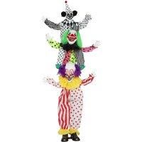 Outsunny Life Size Stackable Halloween Animated Clown with Red Light Up Eyes, Sound Activated Scary Halloween Decorations, Battery Operated, Indoor Party Props