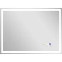 HOMCOM 60 x 80 cm Anti-Fog LED Bathroom Mirror, with Bluetooth and Clock - Silver Tone