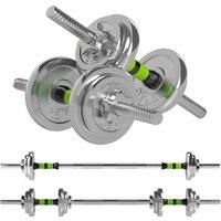 SPORTNOW 20kg Adjustable Weights Dumbbells Set, 2-in-1 Dumbbells and Barbell with Non-slip Handle, Free Weights Set for Home Gym Weight Lifting and Strength Training