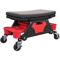 Rolling Mechanic Stool, 135kg Capacity 360° Swivel Workshop Stool, Black