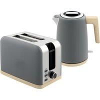 HOMCOM Kettle and Toaster Set, 1.7L 3000W Fast Boil Kettle & 2 Slice Toaster Kitchen Set with 7 Level Browning Controls, Defrost, Reheat, Auto Off, Boil-dry Protection, Grey