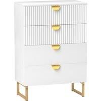 HOMCOM Elegant Chest of Four Drawers - White