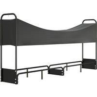 Outsunny 8.5ft Firewood Rack, Heavy Duty Log Storage Holder with Waterproof 600D Oxford Log Cover for Fireplace Fire Pits Outdoor Patio Wood Storage, 300 kg Large Capacity, Black