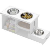 Raised Dog Bowls, Dog Feeding Station with Slow Feeder Mat for L & XL Dogs