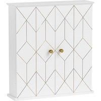 HOMCOM Bathroom Cabinet Wall Mounted, Bathroom Wall Cabinet Medicine Cabinet with 2 Doors, Adjustable Shelf, White