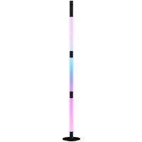 HOMCOM LED Floor Lamp with Reading Light, 360 RGB Detachable Corner Floor Lamp with App & Remote Contro for Living Room, Game Room, Dark Grey