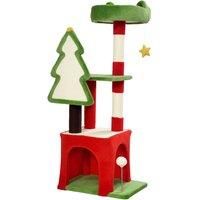 103cm Christmas Cat Tree with Scratching Post & Board for Indoor Kittens, Green