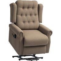 HOMCOM Power Lift Recliner Chair, Wingback Button Tufted Electric Lift Chair for Elderly with Remote Control, Pockets, for Living Room, Dark Brown