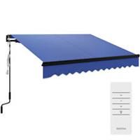 Outsunny 2.5 x 2m Electric Awning with LED Light and Remote Controller Blue
