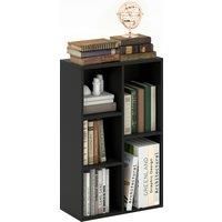 HOMCOM 2-Tier Bookshelf with 5 Compartments - Black