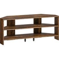 HOMCOM Corner TV Stand with 2 Open Shelves for 47 Inch TV - Rustic Brown