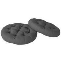 Outsunny Outdoor Seat Cushions Set of 2, Tufted Round Chair Pads, Dark Grey