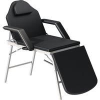 Portable Massage Table 3 Section Beauty Bed with Padded Armrests for Spa, Black