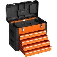 HOMCOM 4 Drawers Large Toolbox - Orange