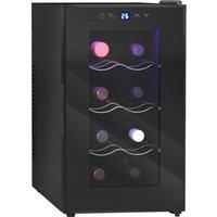 Mini Drinks and Wine Fridge, Freestanding Wine Cooler Fridge, 8 Bottle, Black