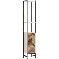 HOMCOM Tall Bathroom Cabinet with 3 Shelves, Slim Storage Cabinet with Adjustable Shelf, Narrow Tallboy Cupboard, Bathroom Storage Unit for Kitchen, Living Room, Hallway, 30 x 30 x 170 cm